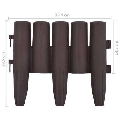 vidaXL Lawn Edgings 36 pcs Brown 10 m PP