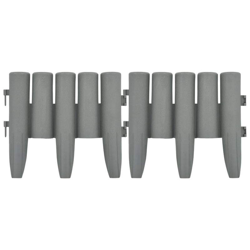 vidaXL Lawn Edgings 36 pcs Brown 10 m PP