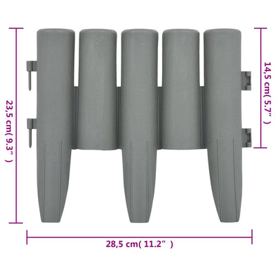 vidaXL Lawn Edgings 36 pcs Brown 10 m PP