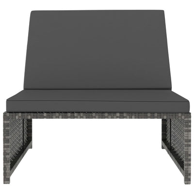 vidaXL Reclining Garden Chairs 2 pcs with Table Brown Poly Rattan