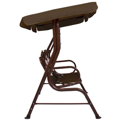 vidaXL Kids Swing Bench Brown 115x75x110 cm Fabric