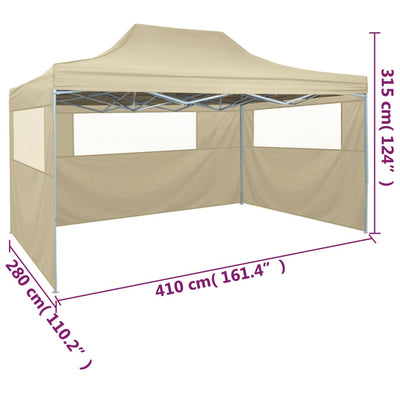 vidaXL Professional Folding Party Tent with 3 Sidewalls 3x4 m Steel Anthracite