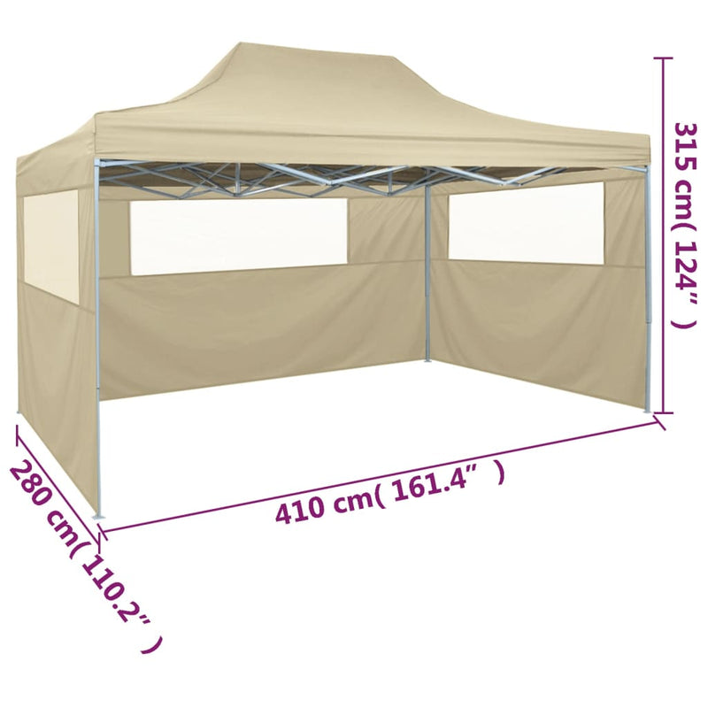 vidaXL Professional Folding Party Tent with 3 Sidewalls 3x4 m Steel Anthracite