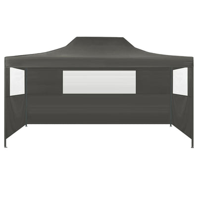 vidaXL Professional Folding Party Tent with 3 Sidewalls 3x4 m Steel Anthracite
