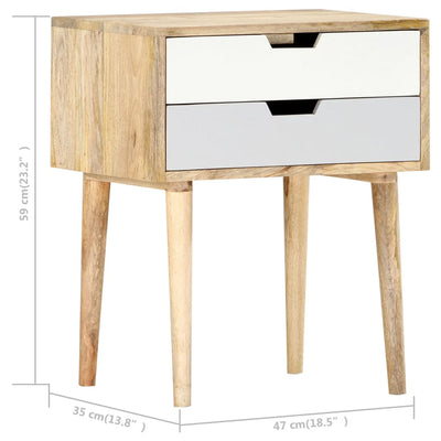 vidaXL Bedside Cabinet 47x35x59 cm Solid Wood Mango