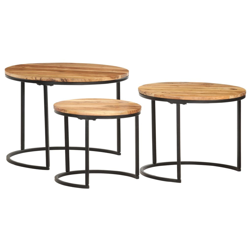 vidaXL Nesting Tables 3 pcs Solid Wood Acacia