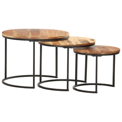 vidaXL Nesting Tables 3 pcs Solid Wood Acacia