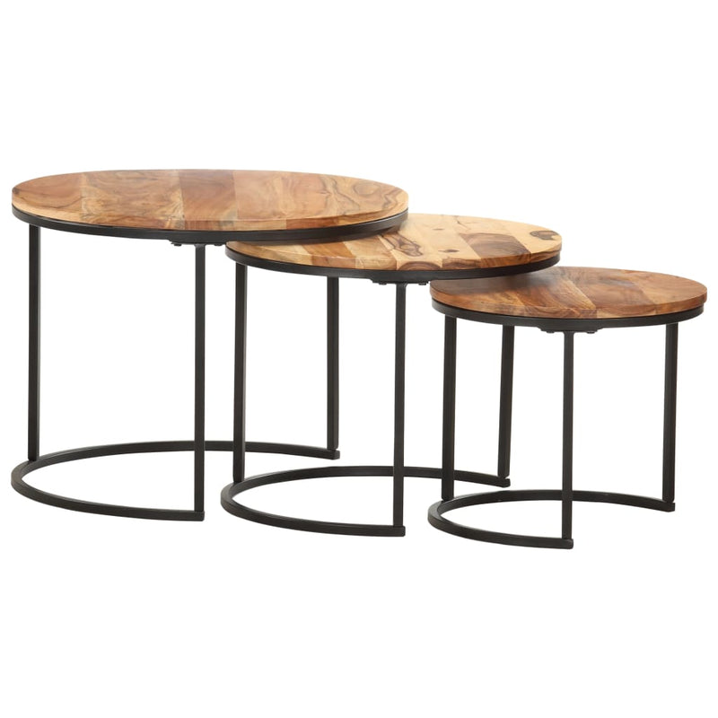vidaXL Nesting Tables 3 pcs Solid Wood Acacia