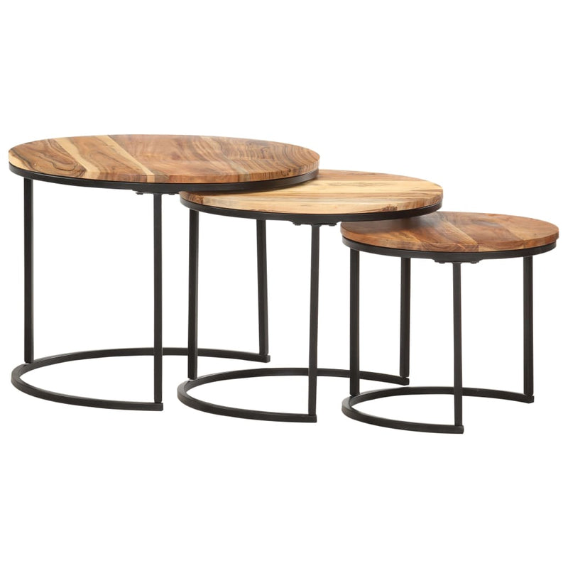 vidaXL Nesting Tables 3 pcs Solid Wood Acacia