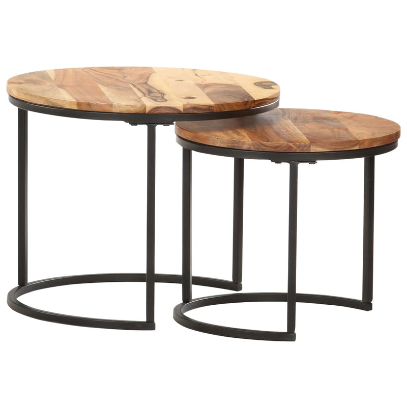 vidaXL Nesting Tables 2 pcs Solid Wood Acacia