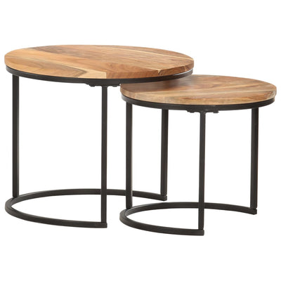 vidaXL Nesting Tables 2 pcs Solid Wood Acacia