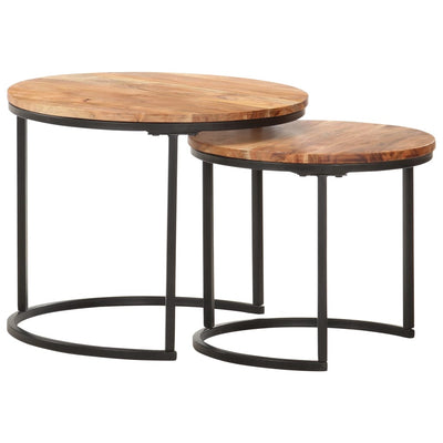 vidaXL Nesting Tables 2 pcs Solid Wood Acacia