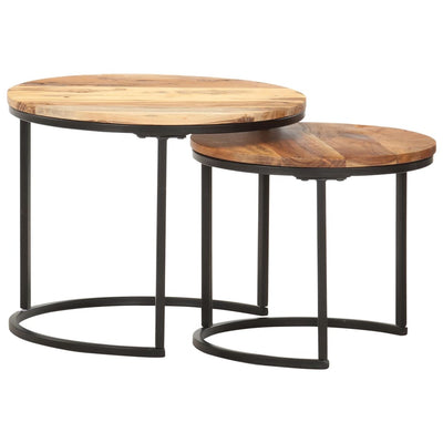 vidaXL Nesting Tables 2 pcs Solid Wood Acacia