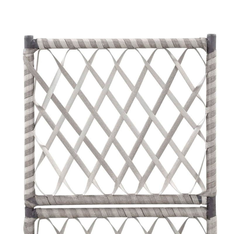 vidaXL Trellis Raised Bed with 1 Pot 30x30x107 cm Poly Rattan Brown