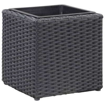 vidaXL Garden Raised Beds 3 pcs Poly Rattan Grey