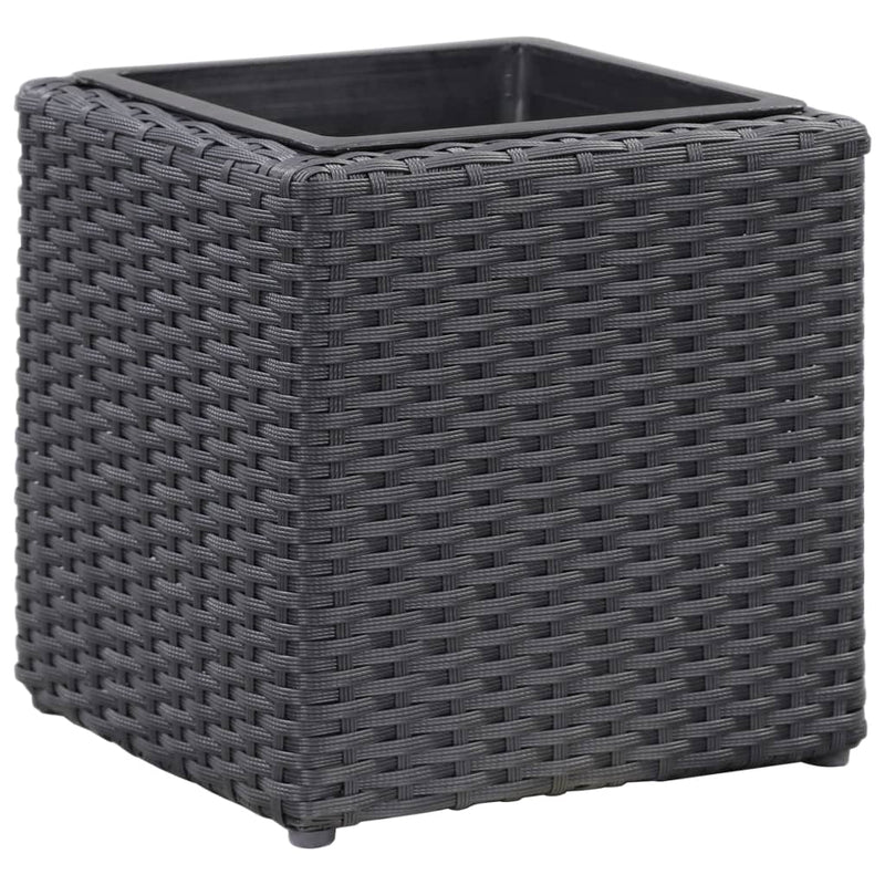vidaXL Garden Raised Beds 3 pcs Poly Rattan Grey