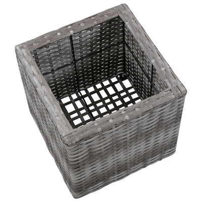 vidaXL Garden Raised Beds 3 pcs Poly Rattan Grey