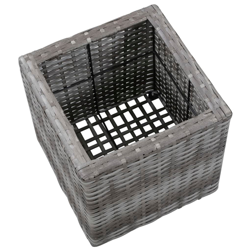 vidaXL Garden Raised Beds 3 pcs Poly Rattan Grey