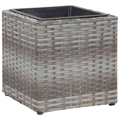 vidaXL Garden Raised Beds 3 pcs Poly Rattan Grey