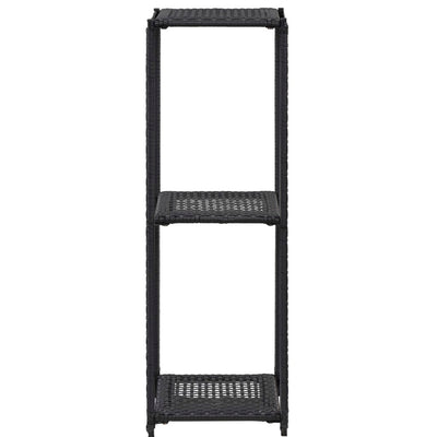 vidaXL Storage Shelf Black 30x30x90 cm Poly Rattan