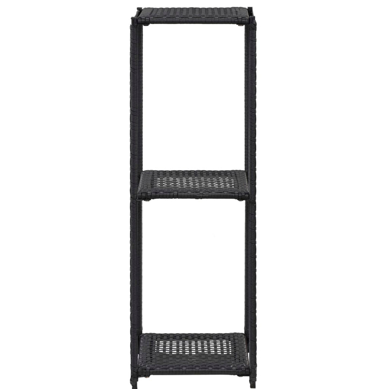 vidaXL Storage Shelf Black 30x30x90 cm Poly Rattan