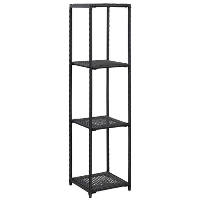 vidaXL Storage Shelf Black 30x30x90 cm Poly Rattan