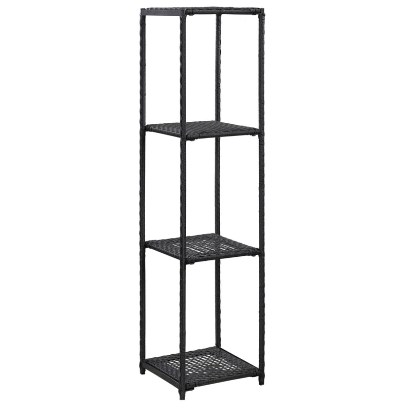 vidaXL Storage Shelf Black 30x30x90 cm Poly Rattan