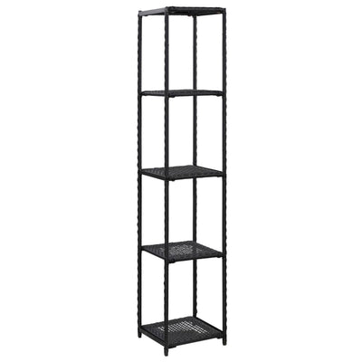vidaXL Storage Shelf Black 30x30x90 cm Poly Rattan