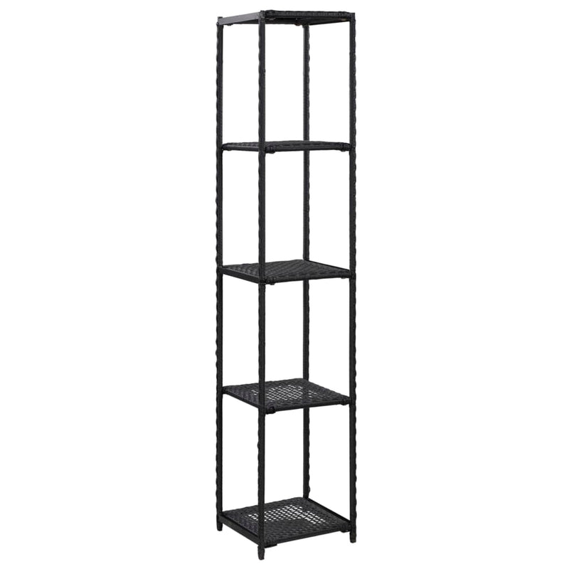 vidaXL Storage Shelf Black 30x30x90 cm Poly Rattan