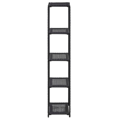 vidaXL Storage Shelf Black 30x30x90 cm Poly Rattan