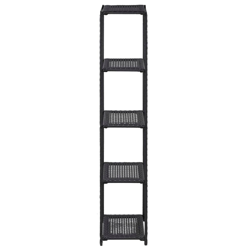 vidaXL Storage Shelf Black 30x30x90 cm Poly Rattan