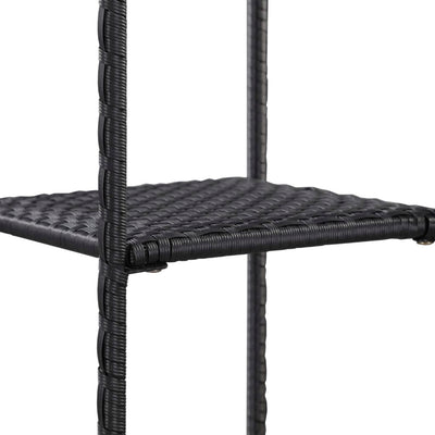vidaXL Storage Shelf Black 30x30x90 cm Poly Rattan