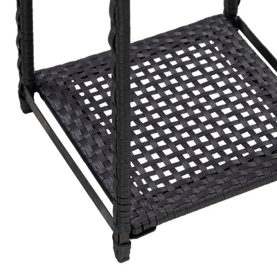 vidaXL Storage Shelf Black 30x30x90 cm Poly Rattan