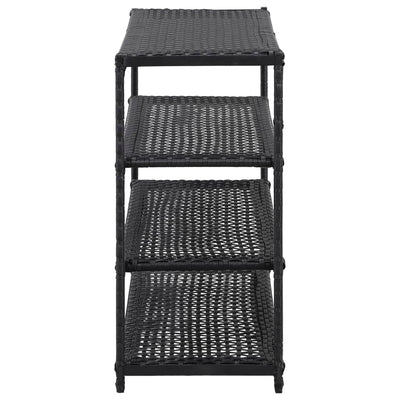 vidaXL Shoe Rack Black 80x30x60 cm Poly Rattan