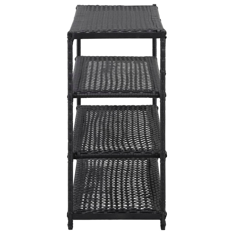 vidaXL Shoe Rack Black 80x30x60 cm Poly Rattan