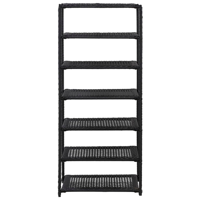 vidaXL Shoe Rack Black 50x30x120 cm Poly Rattan