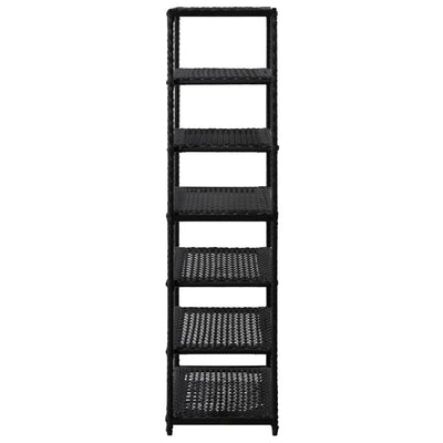 vidaXL Shoe Rack Black 50x30x120 cm Poly Rattan