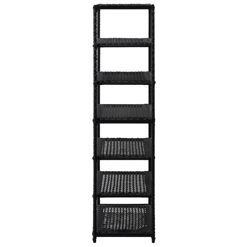 vidaXL Shoe Rack Black 50x30x120 cm Poly Rattan