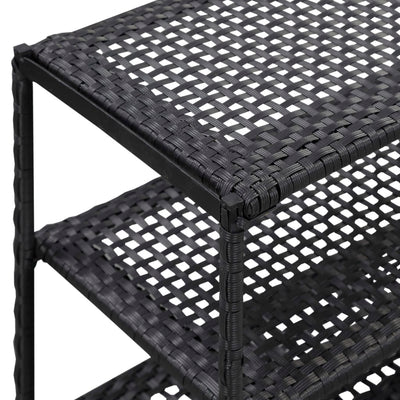 vidaXL Shoe Rack Black 50x30x120 cm Poly Rattan