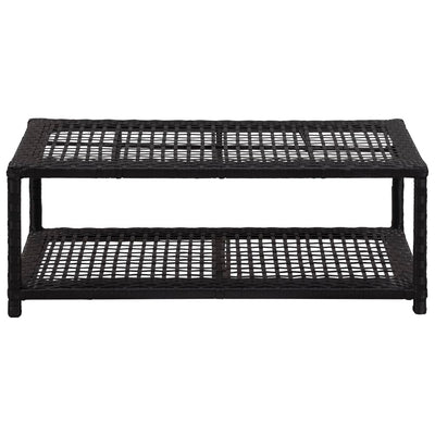 vidaXL Shoe Bench Black 80x40x30 cm Poly Rattan