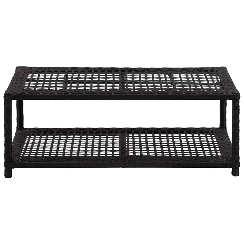 vidaXL Shoe Bench Black 80x40x30 cm Poly Rattan