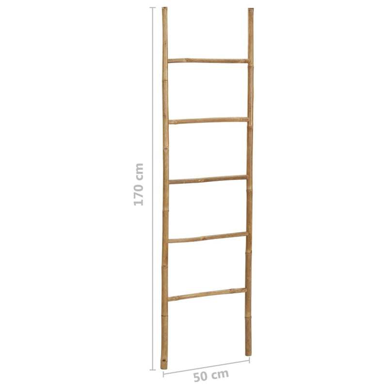 vidaXL Towel Ladder with 5 Rungs Bamboo 150 cm