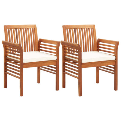 vidaXL 3 Piece Outdoor Dining Set with Cushions Solid Wood Acacia