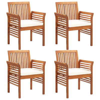 vidaXL 5 Piece Outdoor Dining Set with Cushions Solid Wood Acacia