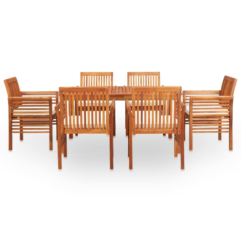 vidaXL 7 Piece Outdoor Dining Set with Cushions Solid Wood Acacia