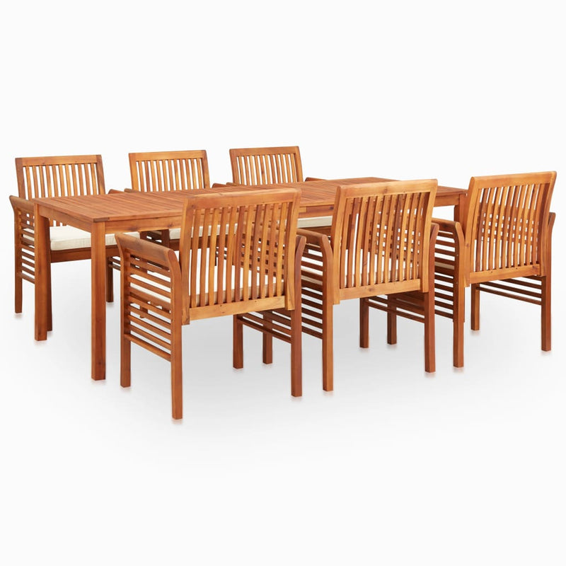 vidaXL 7 Piece Outdoor Dining Set with Cushions Solid Wood Acacia