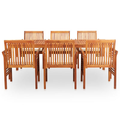 vidaXL 7 Piece Outdoor Dining Set with Cushions Solid Wood Acacia
