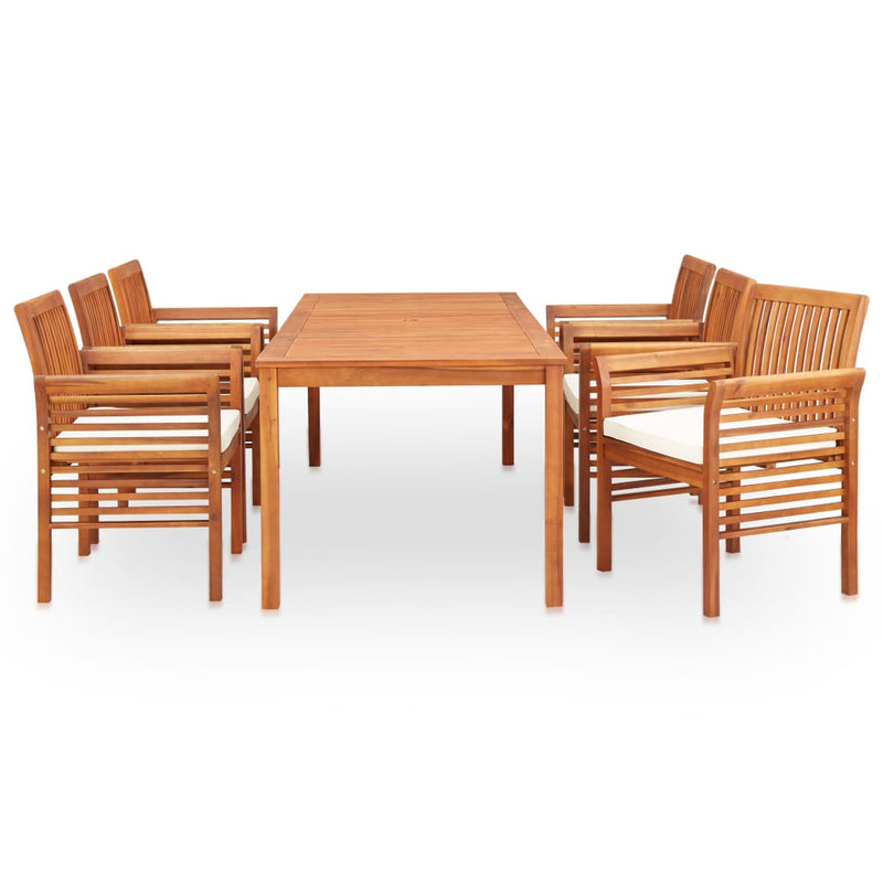 vidaXL 7 Piece Outdoor Dining Set with Cushions Solid Wood Acacia