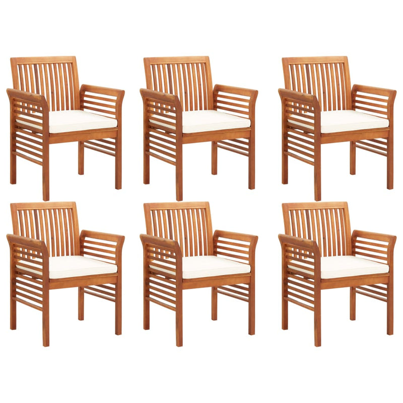vidaXL 7 Piece Outdoor Dining Set with Cushions Solid Wood Acacia