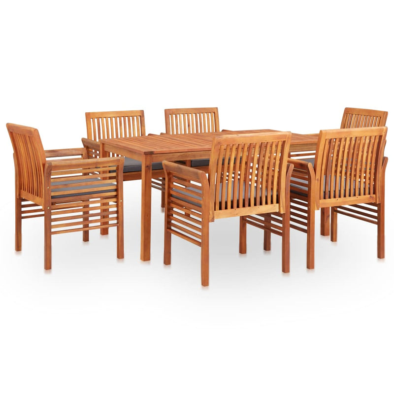 vidaXL 7 Piece Outdoor Dining Set with Cushions Solid Wood Acacia